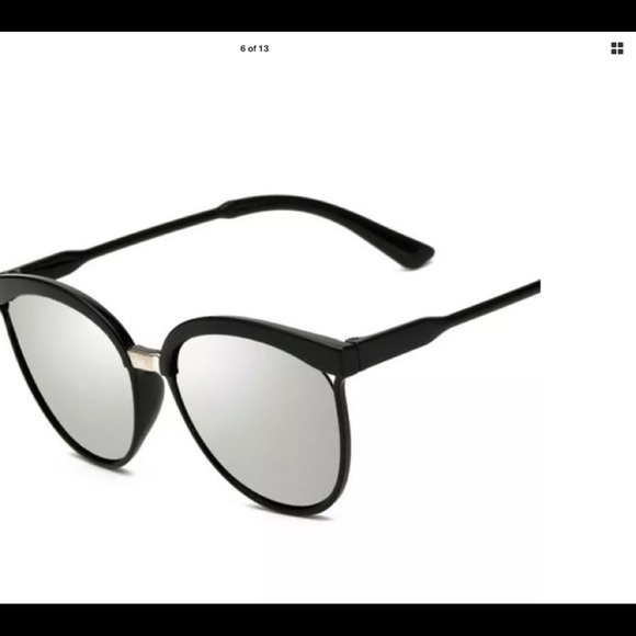 Designer Style Vintage Black Mirror Flat Lens Sunglasses - Picture 4 of 8
